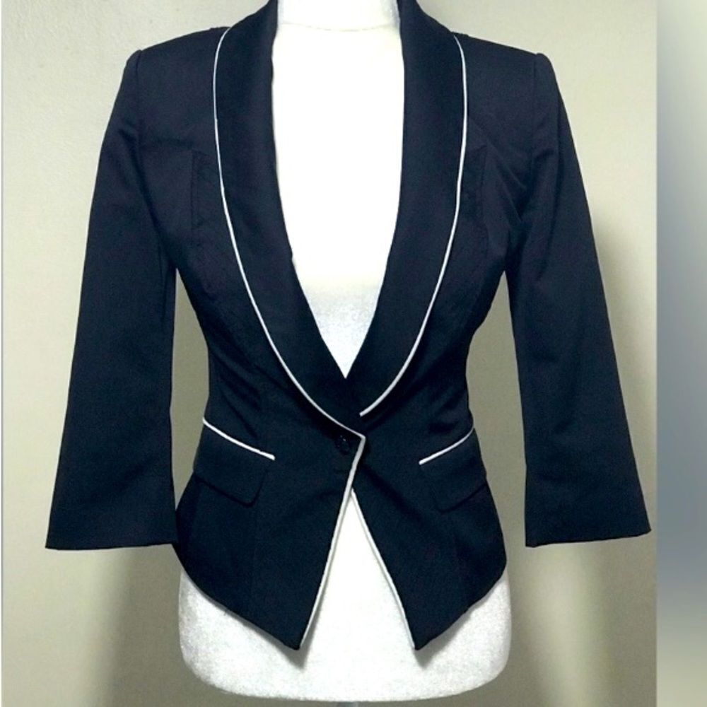 Guess Black and White Woman Blazer Size XS